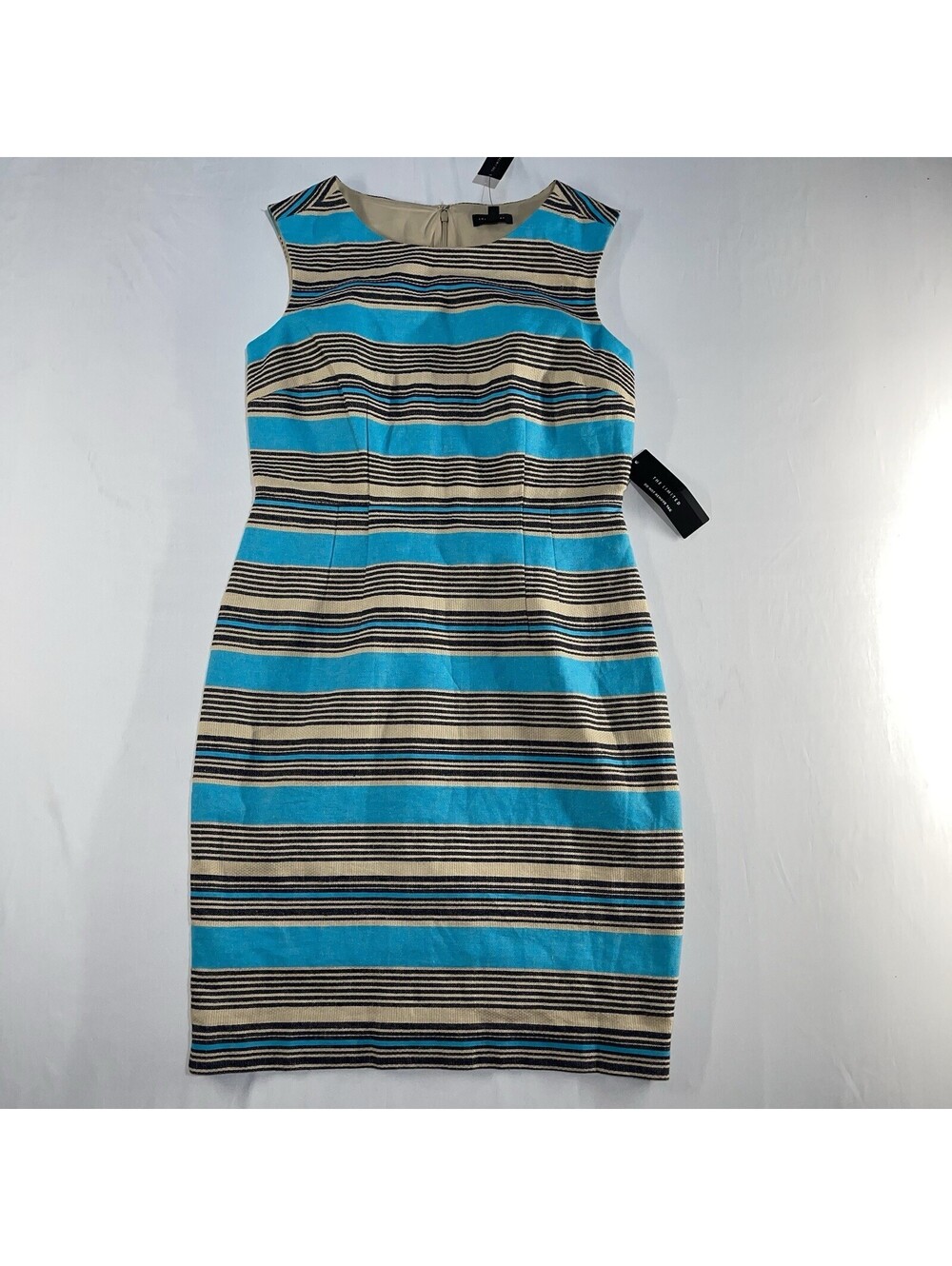 The Limited Blue Striped Womens Sz 6 Knee High Sleeveless Dress Linen Blend $98